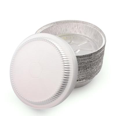 China Wholesale Aluminum Tray Tin Foil Container Round Pie Pan Foil Plate Popular Design Food Lid for sale