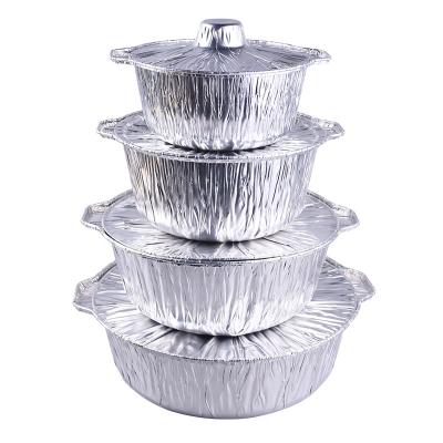 China Food Wrapping Around Disposable Aluminum Foil Pot Pizza Baking Pan for sale