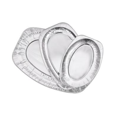 China Factory Made Oval Aluminum Foil Packaging Containers Disposable Aluminum Container For Food for sale