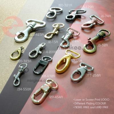 China Different Metal Size Of Shiny Silver Or Gold Custom Metal Snaphook for sale