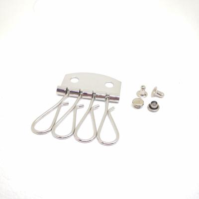 China OEM Bag Part Accessories Metal Leather Key Holder Key Ring Hook Bag Use Hook Set Metal Holder for sale