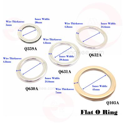 China OEM Hong Kong Zinc Alloy Leather Factory Metal Handbag Use Bag Accessories Parts Full Circle Round O-ring Flat Metal for sale