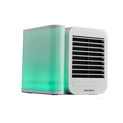 China Lower Noise Personal Office Table Usb Charge Battery Water Air Cooler Fan with 7 Color Mood Lights for sale