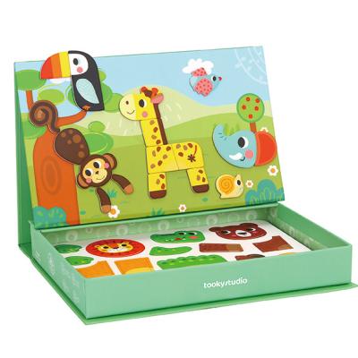 China Cartoon Toy 2021 New creative games Magnetic Box-Animals magnetic book educational toy for child 3D puzzle toy for sale