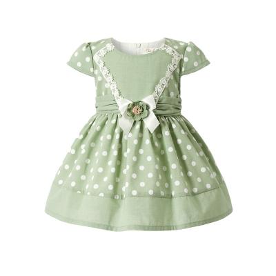 China Wholesale High Quality Baby Clothing Manufacturer Washable Diary Dot Style Layered Princess Soft Dress Fashion for sale