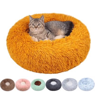 China Wholesale Breathable Super Soft Plush Warm Round Dog Mat Cat Bed Pet Bed Comfortable Dog Kennel for sale