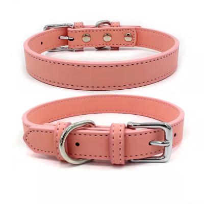 China Small and Medium Dog Cat Collar From Promotional Manufacturer PU Custom Leather Pet Collar for sale