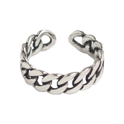 China FASHIONABLE 925 Sterling Silver Old Vintage Open Ring Chain Ring for sale