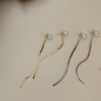 China TRENDY Tassel Earring Dangle Long Drop Korea Bling Earrings Bead Chain Earrings for sale