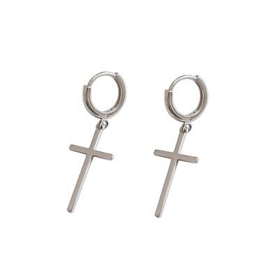 China TRENDY designer jewelry woman sterling earings fashion designs new style 925 silver drop earrings cross earrings for sale