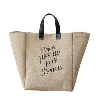 China 100% Eco-Friendly Natural Burlap Tote Bags Eco-Friendly Reusable Jute Shopping Bags for sale