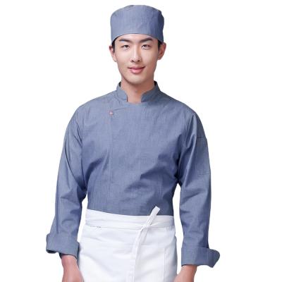 China Anti-Static Black And Buttons Custom Denim Chef Coat Jacket Work Uniform for sale