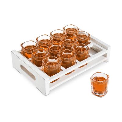 China Scratch Proof and 2oz Clear Glass Dishwasher Safe Lead Free Heavy Base Shot Glasses for Whiskey Vodka Espresso Coffee for sale