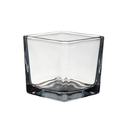 China Good Quality Fashionable Recycled Clear Glass Candle Jar With Wax Candle Inside for sale