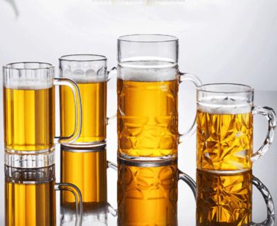 China Custom good quality 1 liter high quality beer mug glass mug with handle for bar party home restaurant for sale