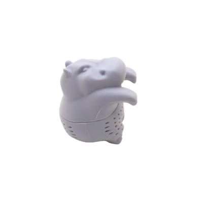 China Viable Reusable Tea Diffuser Filter Strainer Made From 100% Cute And Funny Hippo Food Grade Silicone Tea Infusers For Loose Leaf Tea for sale