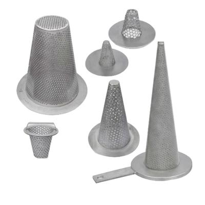 China Custom Corrosion Resistance Cone Shape, Cylinder Shape, Stainless Steel Filter For Industrial With Minus Flange for sale