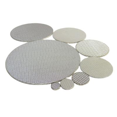 China Industry Filter Screen 1,2,5,10,15,20,25,30,40,50,60,70,80,90,100,200,300,400 Micron Stainless Steel Mesh Sintered Filter Disc for sale