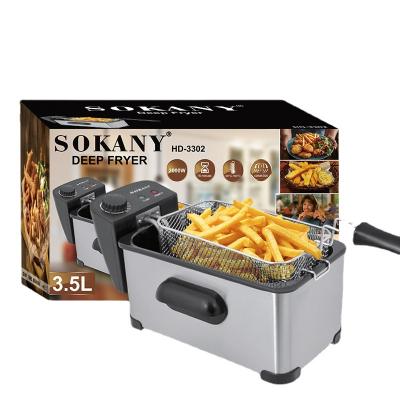 China SOKANY Electric Hotel Kitchen Appliances Stainless Steel Household Griddle Deep Fryer for sale