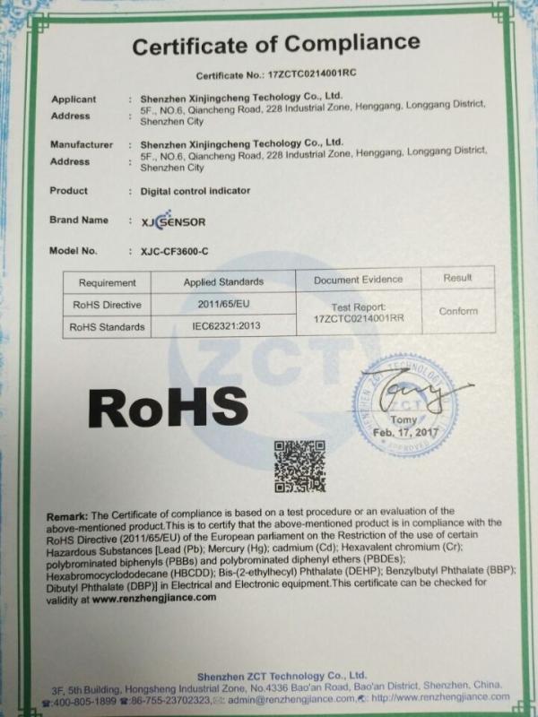 RoHS - Shenzhen Xinjingcheng Technology Co., Ltd.