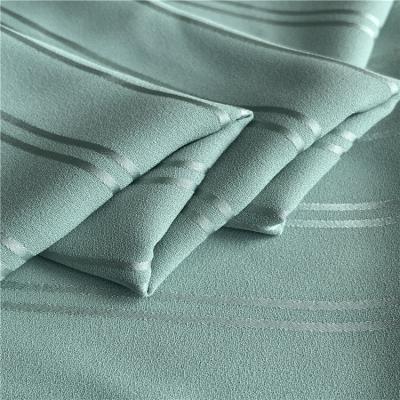 China Tear-resistant like 100% polyester stripe silk chiffon fabric for dress blouse skirt for sale