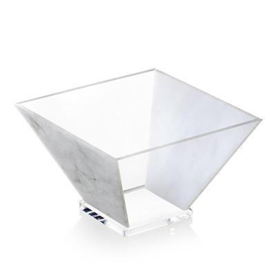 China Factory wholesale clear 2 sides marble color lucite acrylic salad bowl for sale