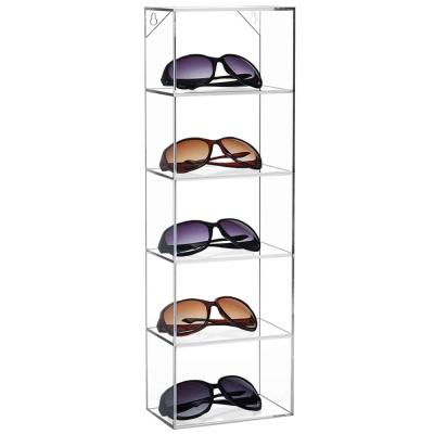 China Factory Wholesale Wall Mounted Clear Acrylic Eyewear Display Box Sunglass Storage Boxes for sale