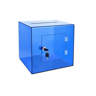 China Acrylic Lock Box Customized Size Acrylic Gift Idea Box With Lock And 2 Keys for sale