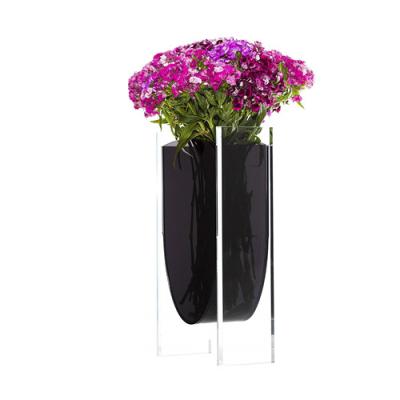 China Custom Clear Acrylic Rectangle Flower Vase Acrylic Flower Vase for sale