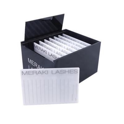 China Feather 10 Tiles Acrylic Lash Box Private Logo Print Eyelash Box With Sliding Lid for sale