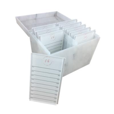 China White Marble Acrylic Lash Display Box Feather Eyelash Box Custom Logo for sale