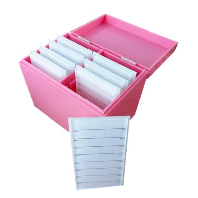 China Pen 10 Pcs Eyelash Trays Organizer Box Pink Acrylic Lash Box for sale