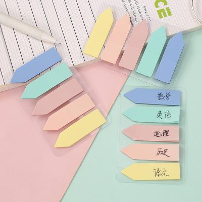 China New Arrival Light Solid Color Arrow Flag Index Finger Note Self Adhesive Tab Pet Sticky Pad Set for sale