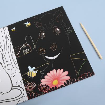 China Hot Selling DIY Art Note Pads Black Doodle Printed Scratch Pad Creative Paper Book for sale