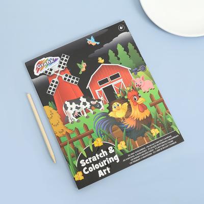 China Magic Black Paper Scratch Printed Rainbow Sketch Art Book For Kids Wholesale for sale