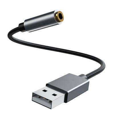 China The male with. Custom Car Dongguan PC Usb To 3.5Mm Plug Female Jack Hifi Audio Converter Adapter Wire Data Cable 3.5Mm for sale