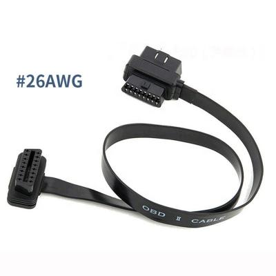 China All Car Flat Extension OBD2 Y OBD Car Diagnostic Cable Low Profile Ribbon Supplement Cable Male Autologic For Tracking Units for sale