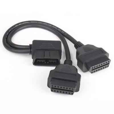 China All Cars Obd2 60Cm Universal Obdii Obd 2 Y Connector Cable Extender Set Obd2 Diagnostic Splitter Cable 16 Pin Cable For Mid Band C4 SD for sale