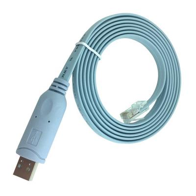 China Blue COMPUTER Usb To Console RJ45 Cable Fortigate Router FTDI Ethernet RJ45 To Serial Usb Console Cable For Cisco Switch for sale