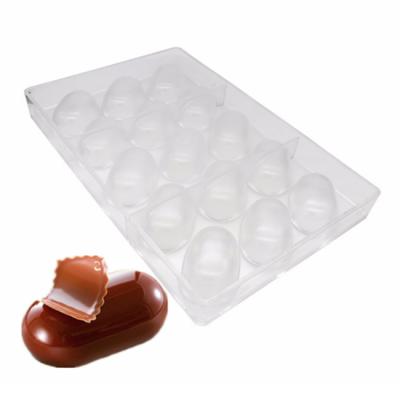 China 15 Cups Reusable Custom Polycarbonate Chocolate Mold Oval Chocolate Mold Disposable for sale