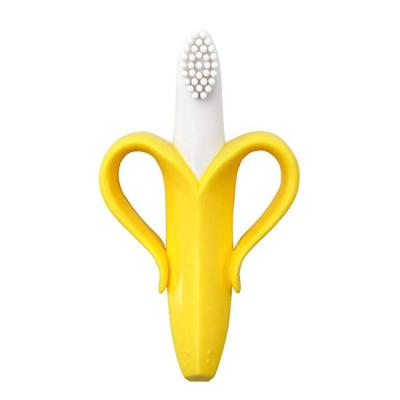 China Safety Banana Baby Silicone Toothbrush for sale