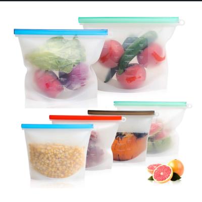 China Safe And Convenient 100% Sustainable Silicone Food Storage Large Capacity Reusable Bags for sale