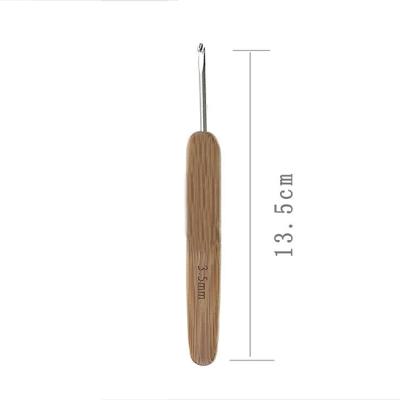 China Durable Wooden Bamboo 8 Pieces Crochet Hooks 1mm To 2.75 Mm Set Handcrafted Knitting Needles for sale