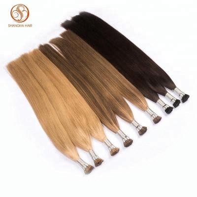 China Silky Straight Wave Full Cuticle Lined Russian Double Drawn I Tip Hair Extensions for sale