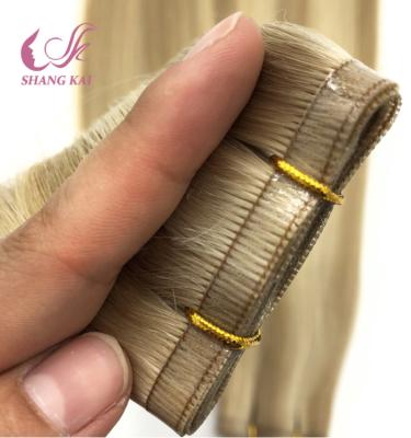 China Salon Straight Seamless Flat Weft Full Grade Cuticle Aligned Double Drawn for sale