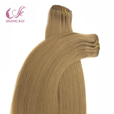 China Factory Price Wholesale Straight Machine Russian Remy Human Hair Cuticle Aligned Weft Extensions for sale