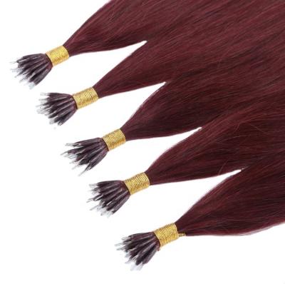 China Remy Human Hair Nano Ring Double Straight Straight Virgin Hair Extensions for sale