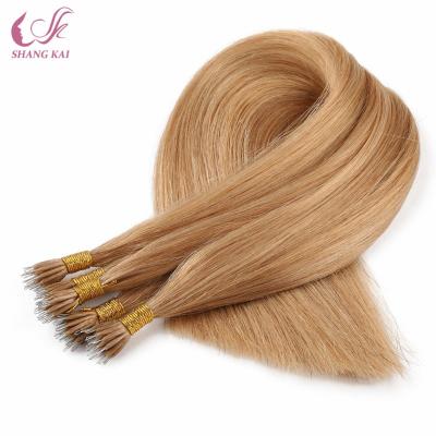 China Straight Hair 100% Remy Nano Ring Double Drawn Remy Hair Extensions for sale