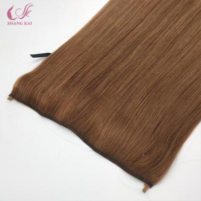 China Wholesale Brazilian Straight Halo Hair Extensions Straight Remy for sale