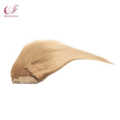 China Wholesale Straight 100% Virgin Remy Double Drawn Halo Invisible Flip In Hair Extensions for sale